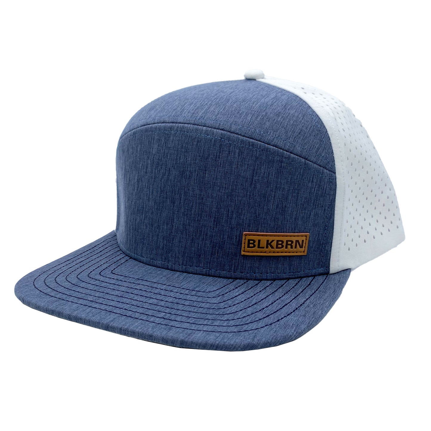 Water Repellent, Leather Patch, Heathered Blue