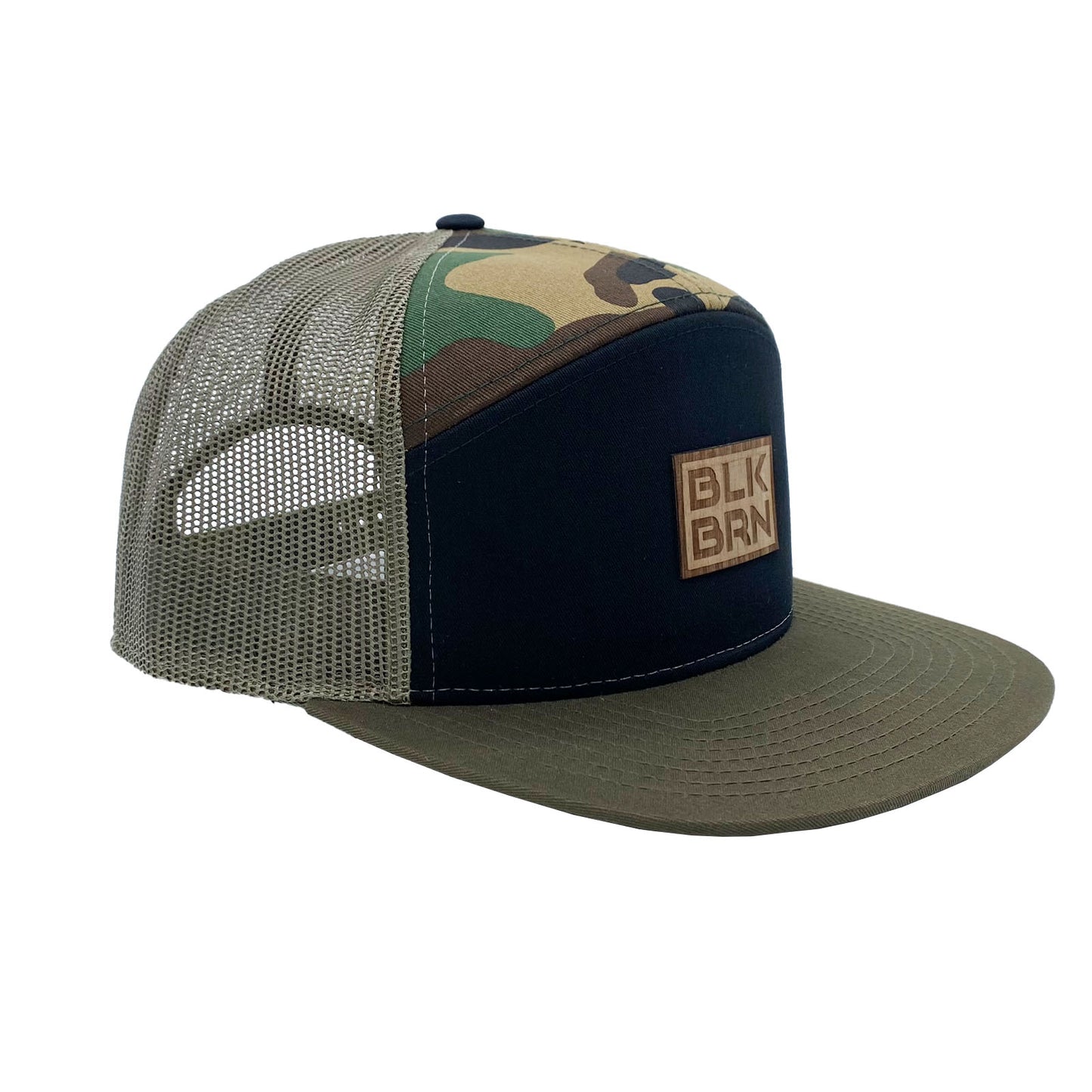 Real Walnut BLKBRN, 7 Panel Camo Flat Bill