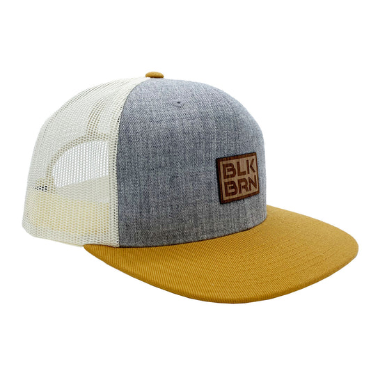 Wool Hybrid Flat Bill, Real Walnut Wood Patch, Wool/Birch