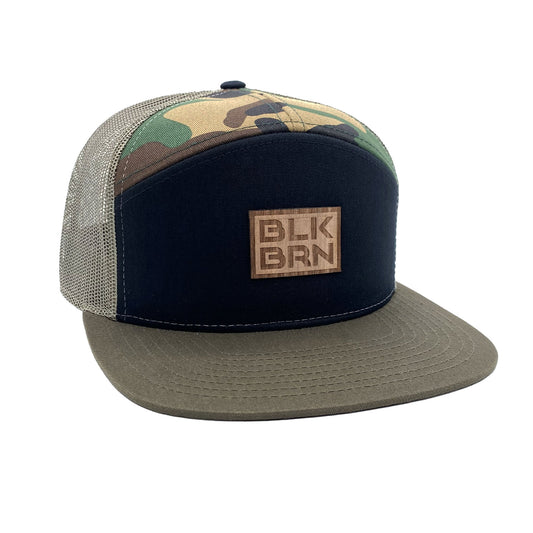 Real Walnut BLKBRN, 7 Panel Camo Flat Bill