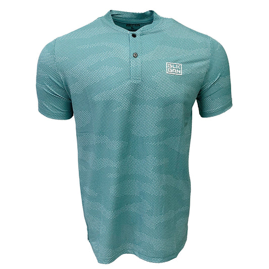 BLKBRN Low Collar, Grid Camo Polo, Mint Camo